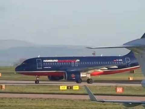 Special Paint Scheme Hamburg A319 at Manchester Airport