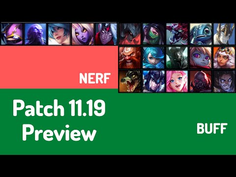 lol Patch 11.19 Preview | Champion Buffs & Nerfs / Adjustments - League of Legends