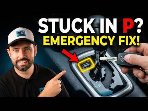 Part of a video titled How to Operate the Shift Lock Release on a Toyota Hilux & Fortuner