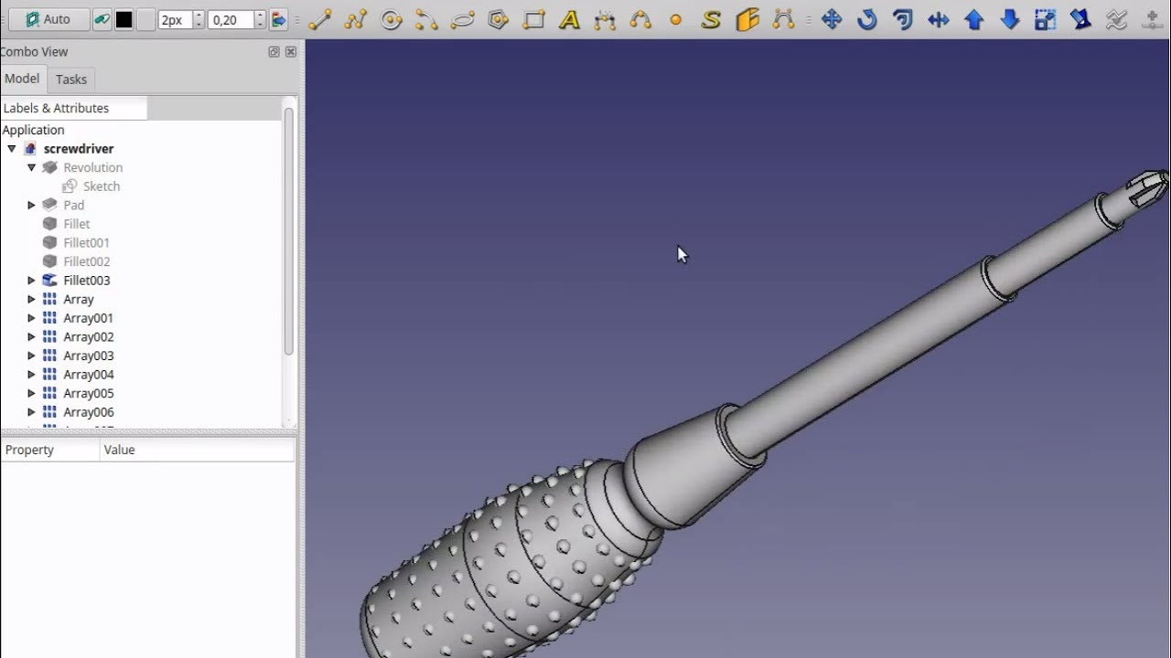 Freecad course - screwdriver