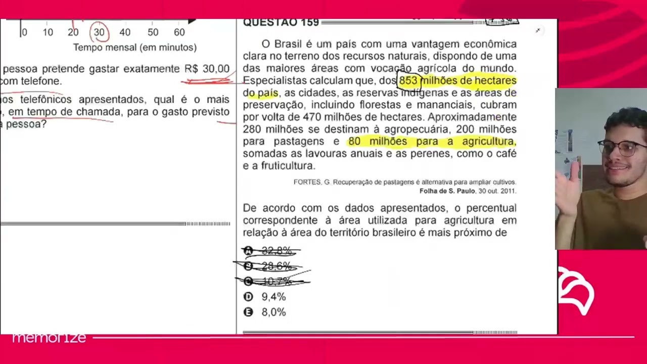 Resolução em Vídeo — Questão 168 ENEM 2014