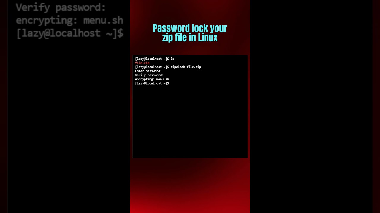 Password lock your zip file in #Linux #commandline