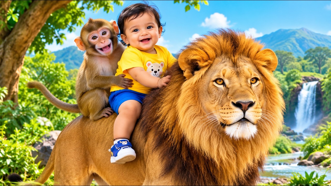 👶🐒 छोटू और बंदर का जादुई दरवाज़ा 🚪✨ | नन्हे-नन्हे जानवरों की रहस्यमयी दुनिया 🐰🐘 | 3D कार्टून कहानी