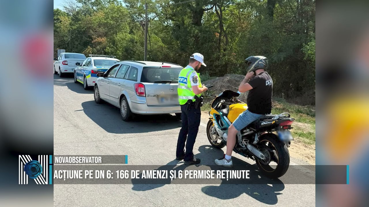 Acțiune pe DN 6: 166 de amenzi și 6 permise reținute