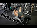 減量期でも強度を上げろ!!インクラインDBプレス40kg×20【筋トレ】