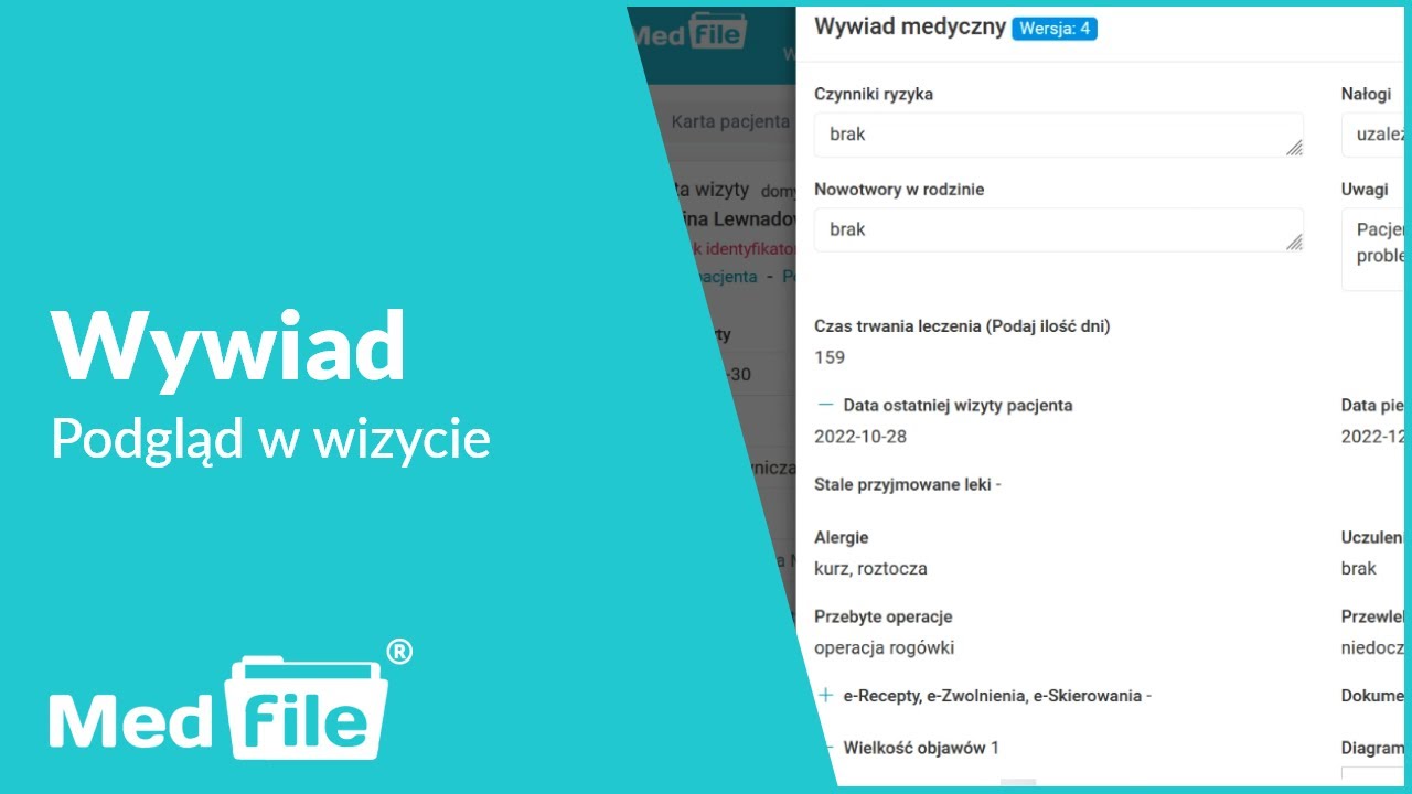 Wywiad medyczny – podgląd w wizycie