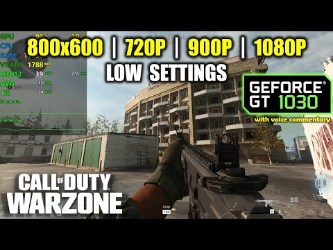 Part of a video titled GT 1030 | Call of Duty Warzone - Battle Royale - YouTube