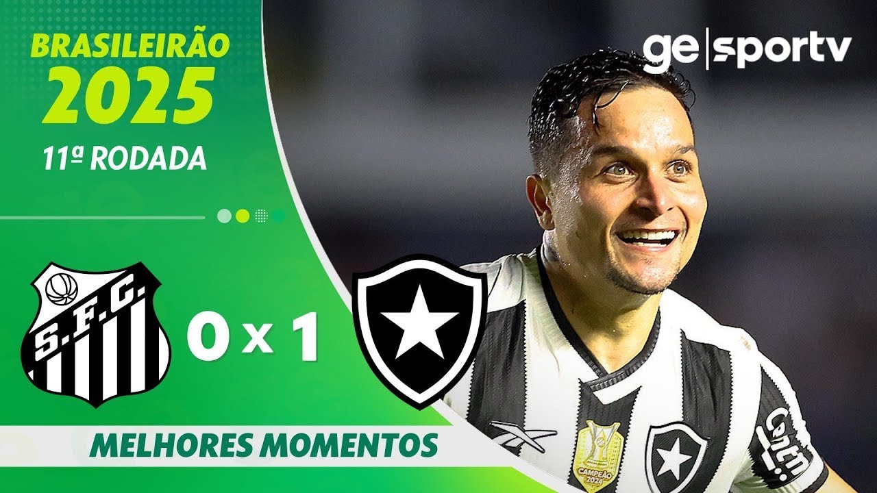 VÍDEO | Gol e melhores momentos da vitória do Botafogo sobre o Santos na Vila Belmiro VÍDEO | Gol e melhores momentos da vitória do Botafogo sobre o Santos na Vila Belmiro