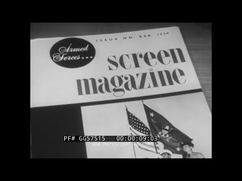 "ARMED FORCES SCREEN MAGAZINE"  1954 NEWSREEL  M103 TANK   STEAM CATAPULT  B-52 BOMBER GG57515
