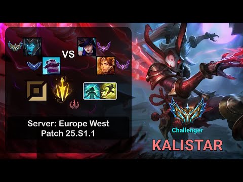 Kalista ADC + Braum vs Caitlyn + Leona - EUW Challenger - Patch 25.S1.1
