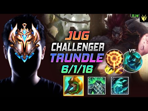 Challenger Trundle Jungle vs Hecarim - 챌린저 정글 트런들 템트리 룬 신파자 집공 トランドル Трандл 巨魔之王 特朗德 - LOL KR 11.14