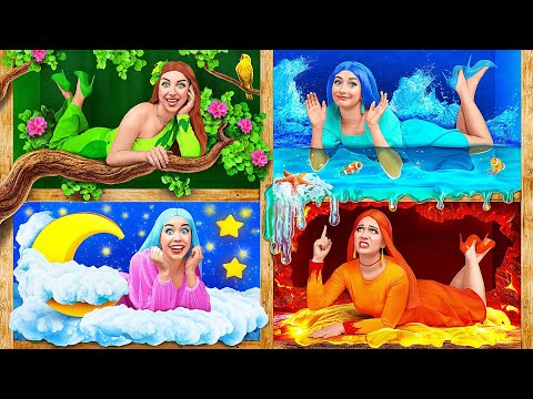 Chica Fuego, Chica Agua, Chica Aire y Chica Tierra | Desafío Loco con Cuatro Elementos Multi DO