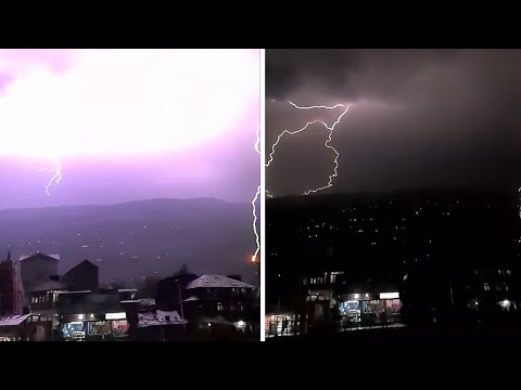 Mind-blowing lightning storm captured on camera #Shorts