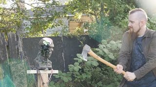 Castlevania whip, swords and axes vs. zombie head (ZGB Ivan)