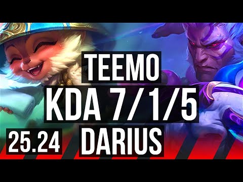 TEEMO vs DARIUS (TOP) | 7/1/5 | EUW Diamond | 25.24