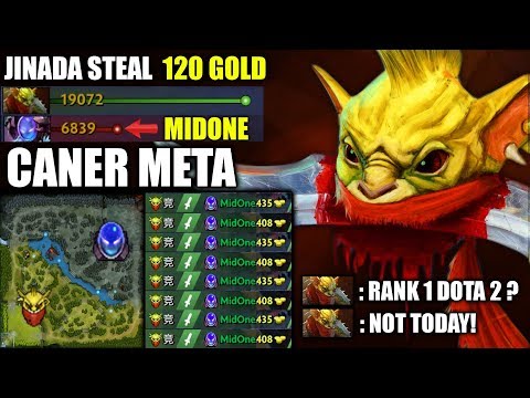 NEW CANCER MID Gold Steal Delete Top 1 MMR MidOne with Bounty Hunter 7.20 IMBA Carry Dota 2