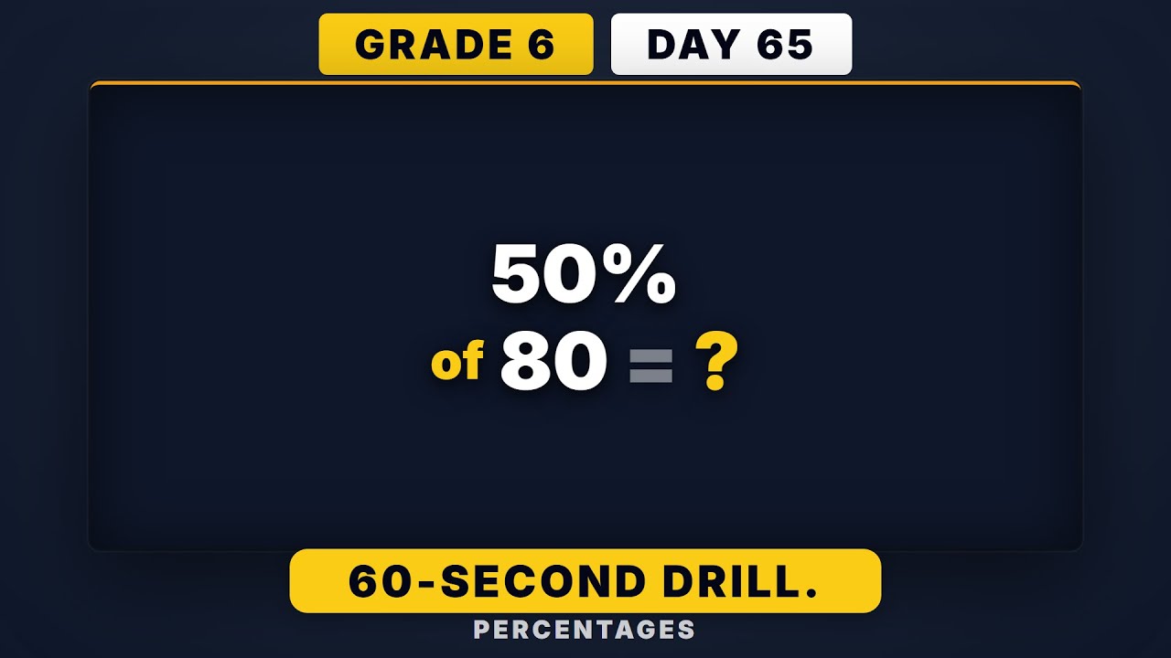 Finding 25% and 20% Mastery | Grade 6 Daily Math Challenge (Day 65/365)