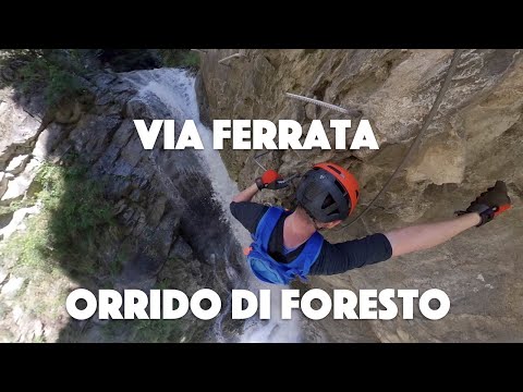 Via Ferrata Orrido di Foresto near Turin, Italy.
