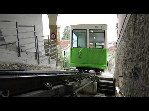 Standseilbahn 2000.01 Neuchâtel Ecluse - Plan Ankunft in der Bergstation Video 2