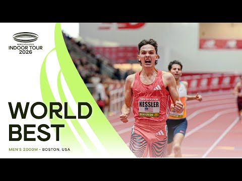 Kessler smashes the 2000m world best with 4:48.79 in Boston | World Indoor Tour 26