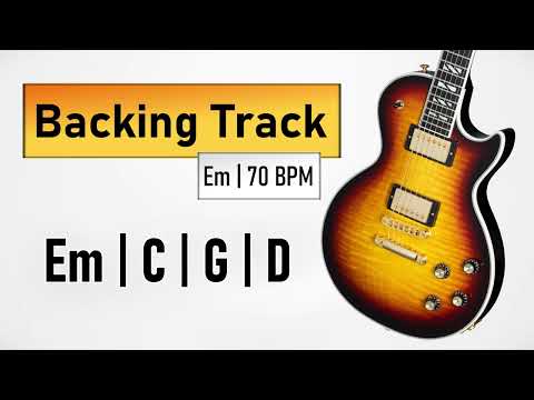 Rock Pop BACKING TRACK E Minor | Em C G D | 70 BPM | Guitar Backing Track