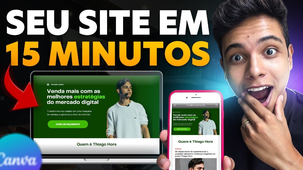 COMO CRIAR UM SITE PROFISSIONAL GRÁTIS EM 15 MINUTOS NO CANVA - FÁCIL E RÁPIDO - Passo a Passo