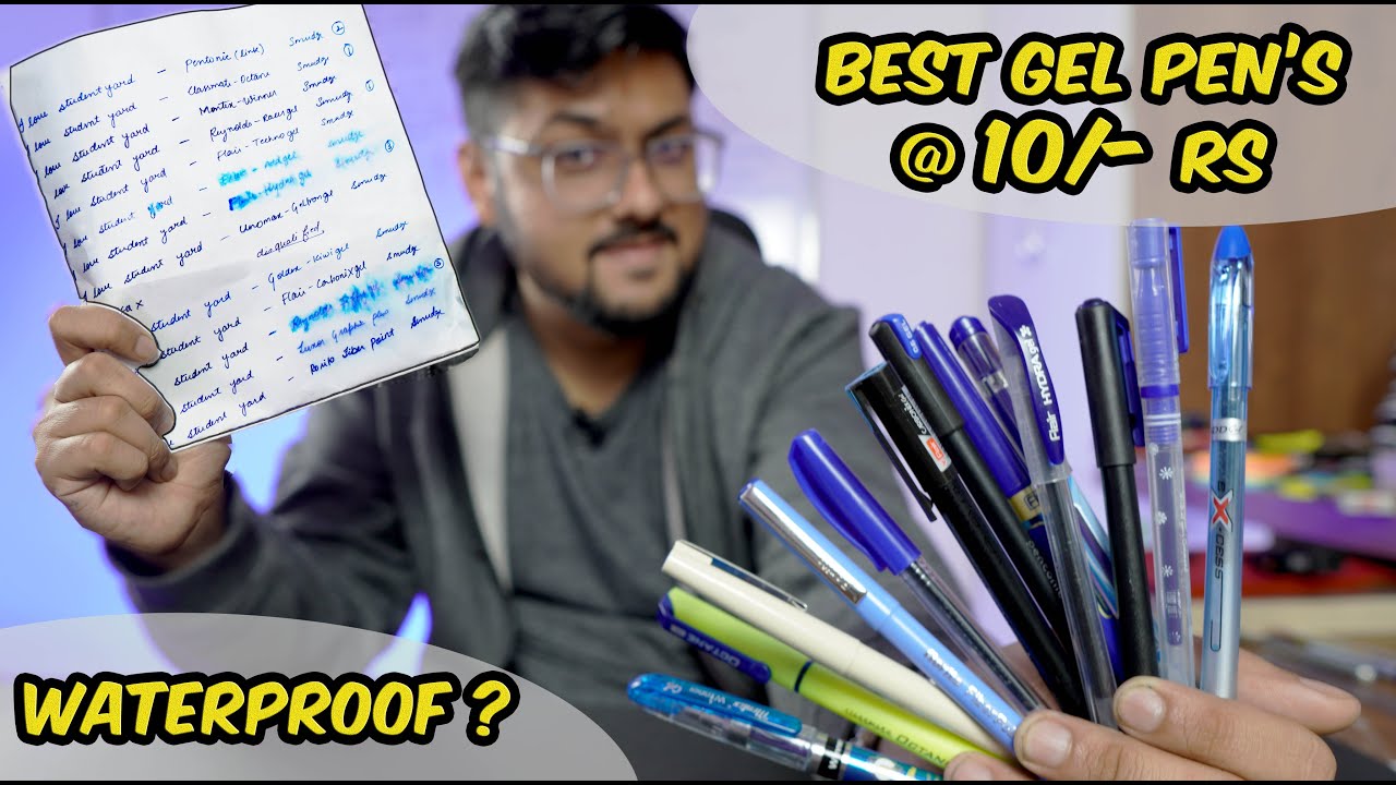 Best Gel Pen in India UNDER Rs 10 |Best Waterproof pens- Budget Stationery Haul |🔥🔥🔥