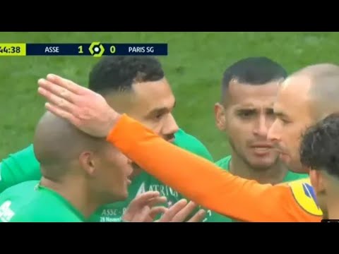 Timothée Kolodziejczak Red Card Vs PSG | Saint Etienne Vs PSG | 1-1 |