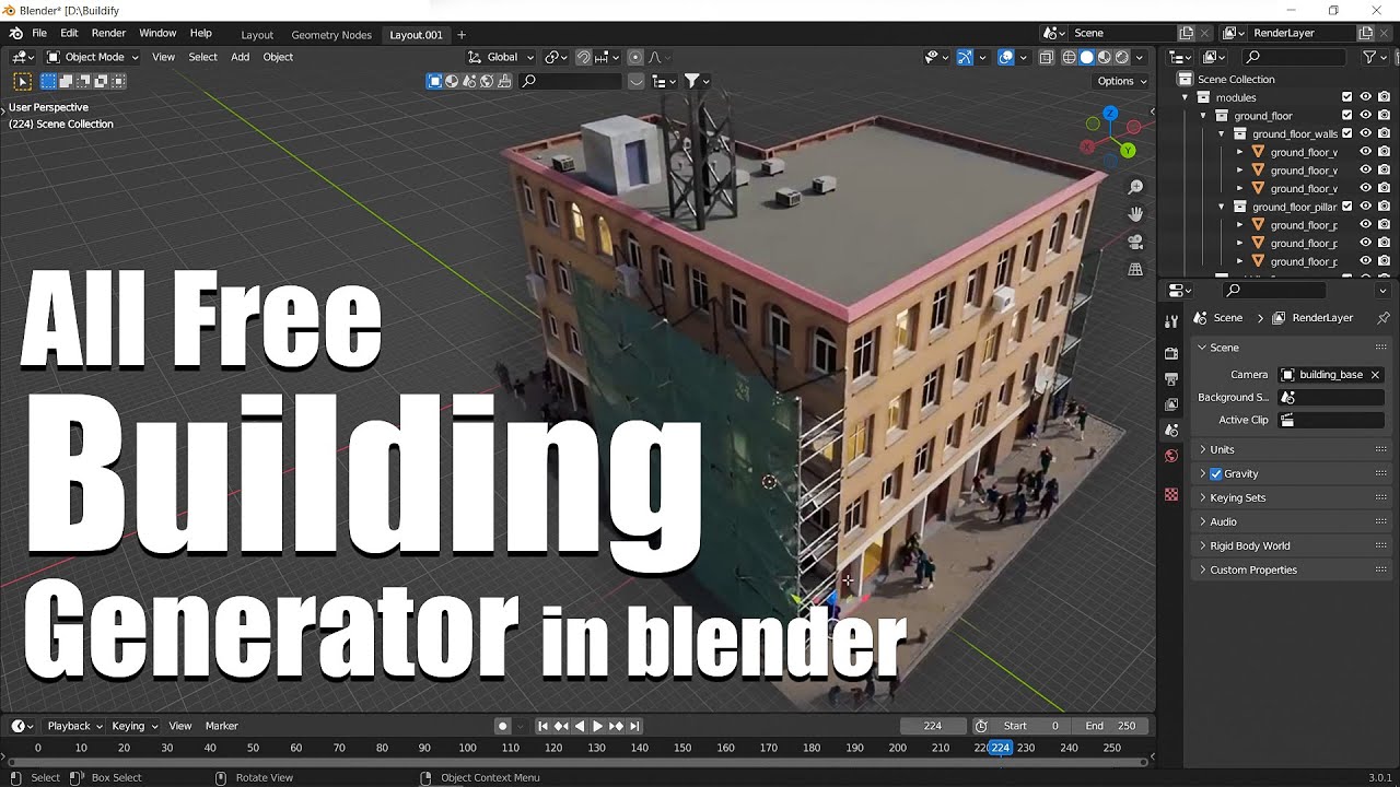 Free Building Generator in blender - Buildify!