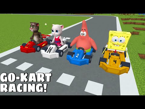 I found GO KART RACING OF SPONGEBOB AND TALKING TOM in Minecraft - Gameplay - Coffin Meme