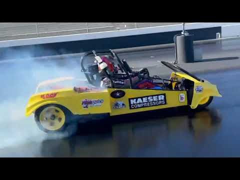 Plum Quick Motors / KAESER  World's Fastest Pro Mod Golf Cart 133.57 mph at Darlington Dragway