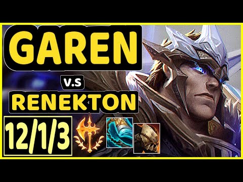 GAREN vs RENEKTON - 12/1/3 KDA TOP GAMEPLAY - EUW Ranked DIAMOND