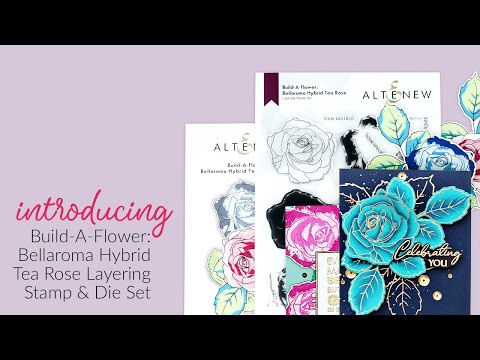 Gorgeous Floral Layering Stamp & Die Set - Bellaroma Hybrid Tea Rose
