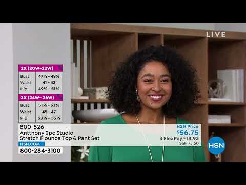 Antthony 2piece Studio Stretch Flounce Top and Pant Set