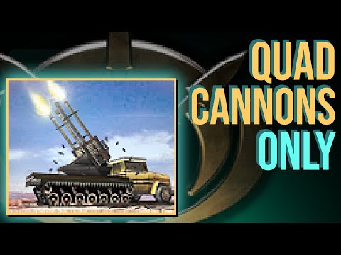 Can Nothing But Quad Cannons Defeat A Brutal AI? - C&C Generals: Single Unit Challenge