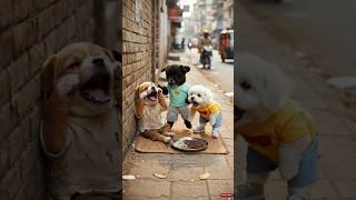 Poor puppy's meal was ruined by rich puppies🥺, heart broken💔 #thepuppysquest