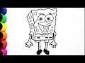Sponge Bob Square Pants Drawing And Coloring For Kids Sunny Kids Art