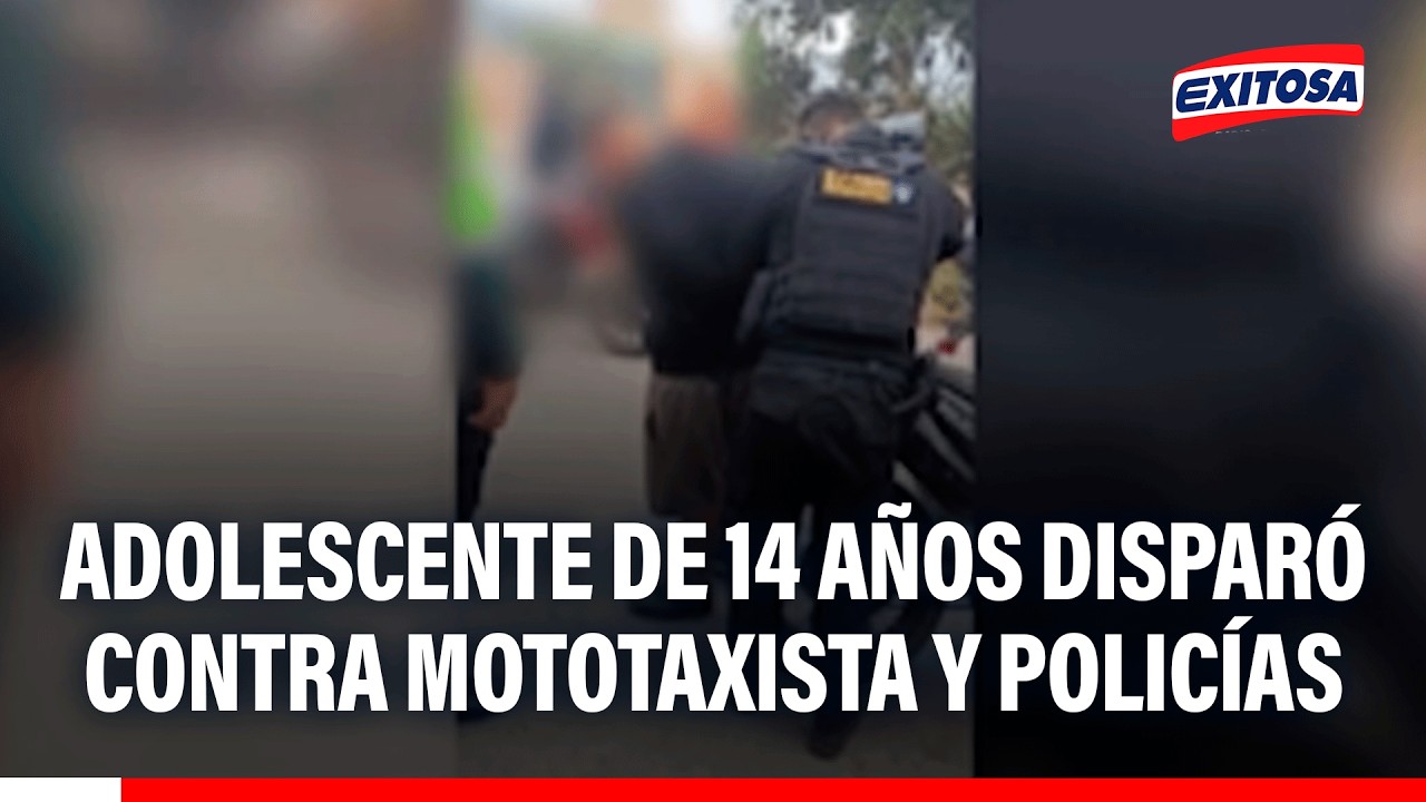🔴🔵Policía detuvo a un adolescente de 14 años que disparó contra un mototaxista y agentes