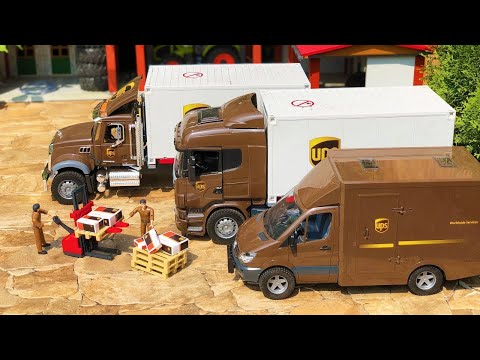 BRUDER RC UPS TRUCK in action! RC LKW Toys video for kids!