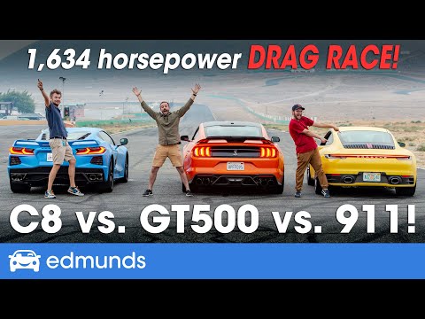 Thumbnail for Drag Race! Porsche 911 vs. Chevy Corvette vs. Shelby GT500 — Which Sports Car Has the Fastest 0-60? by Porsche 911, Porsche, Sports car, Car