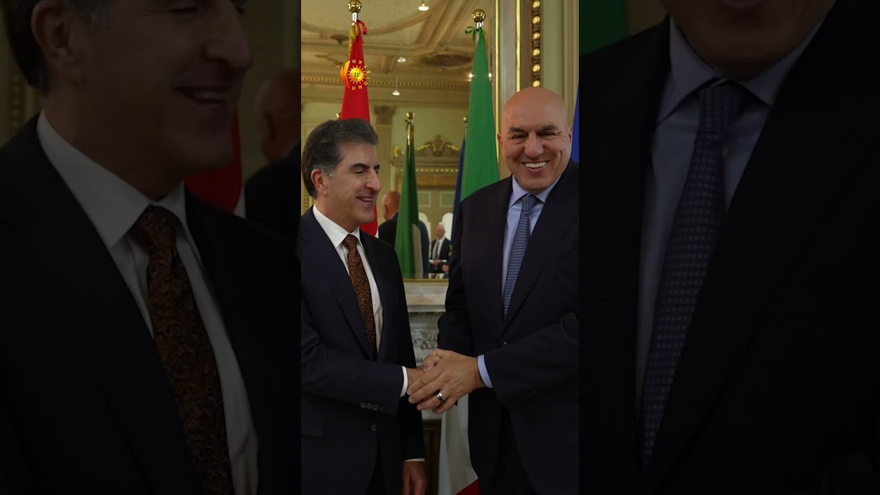 ڤیدیۆ | كۆبوونەوەی نێچیرڤان بارزانی سەرۆكی هەرێمی كوردستان لەگەڵ گویدۆ کرۆسێتۆ وەزیری بەرگریی ئیتاڵیا