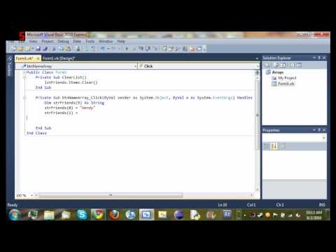 Visual Basic 2010 Tutorial 17 - Arrays