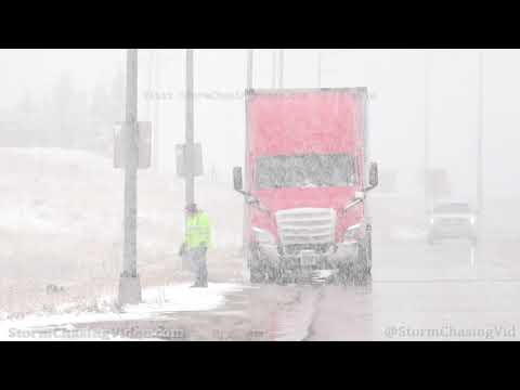 Monument, CO Heavy Snow Creates Whiteout Conditions on I 25 - 3/13/2021