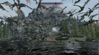 SKYRIM with Dude PC - Dude Spawns over 50 Ultra High Resolution Dragons on the Alienware M17X!
