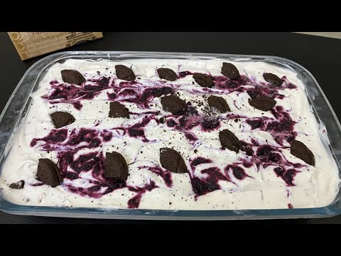 Delicious Oreo Dessert | Oreo Blueberry Cheese Ice cream | Tazeen's Kitchen