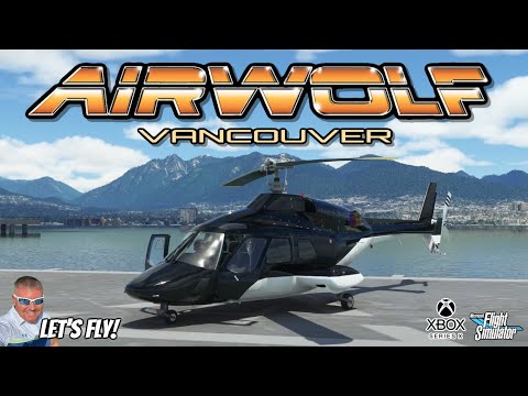 AIRWOLF Bell 222B Helicopter Patrols Vancouver! MICROSOFT FLIGHT SIMULATOR XBOX