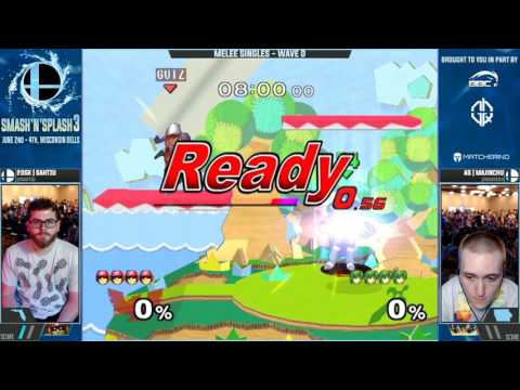 Smash n Splash 3 - 20GX | Gahtzu (C. Falcon) vs. MajinChu (Marth) - SSBM - Singles Wave D