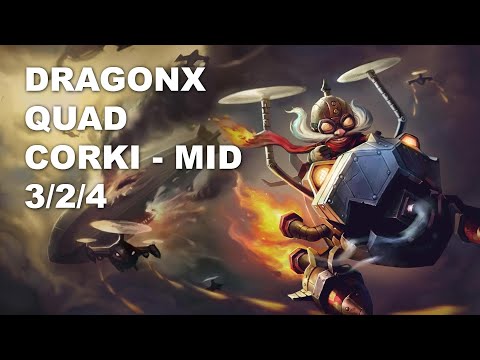 DragonX Quad Mid Corki vs Sylas - KR Challenger Rank Game 10.7