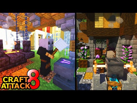 Pogwarts with Croco & iOSer! New buildings from colleagues & more! - Minecraft Craft Attack 8 #163