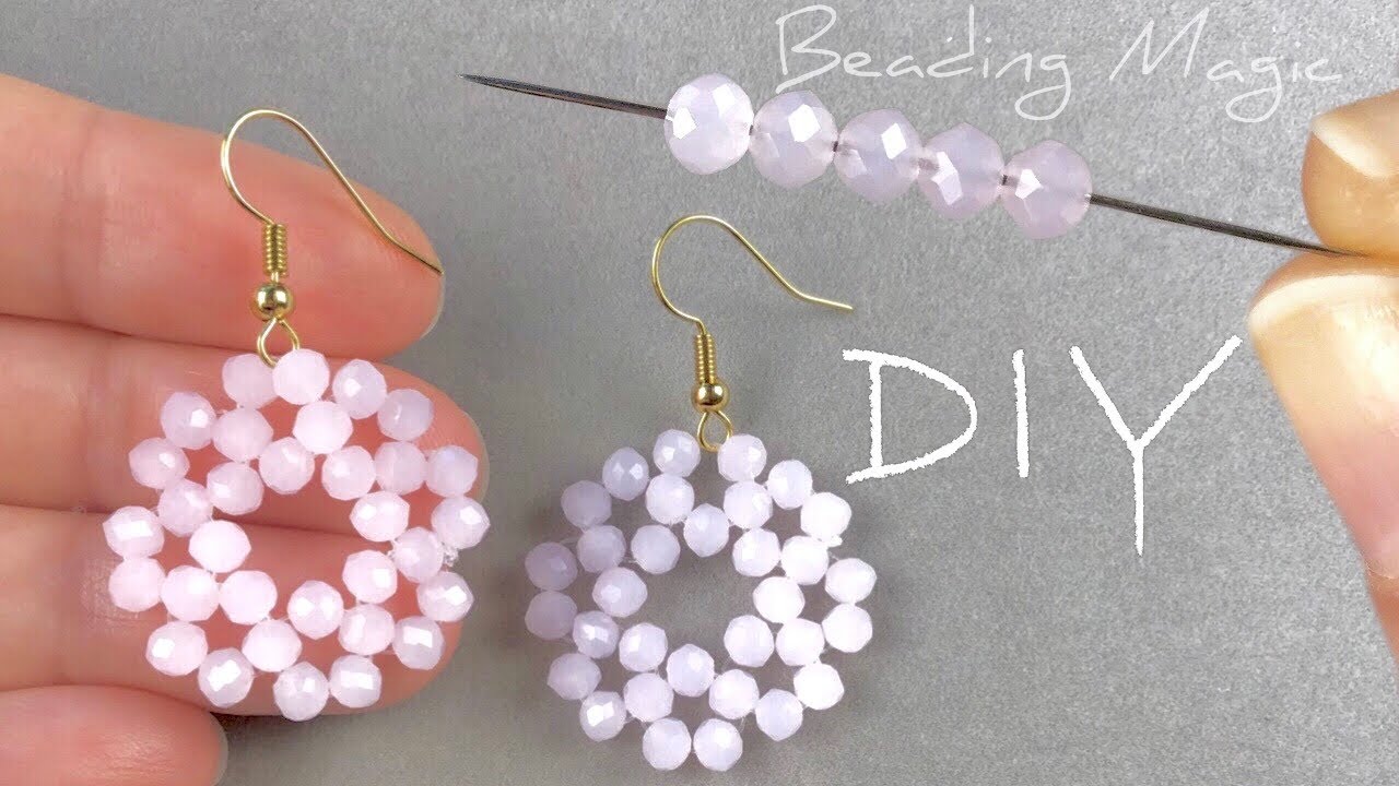 Simple Beaded Earrings Tutorial: Beaded Round Earrings